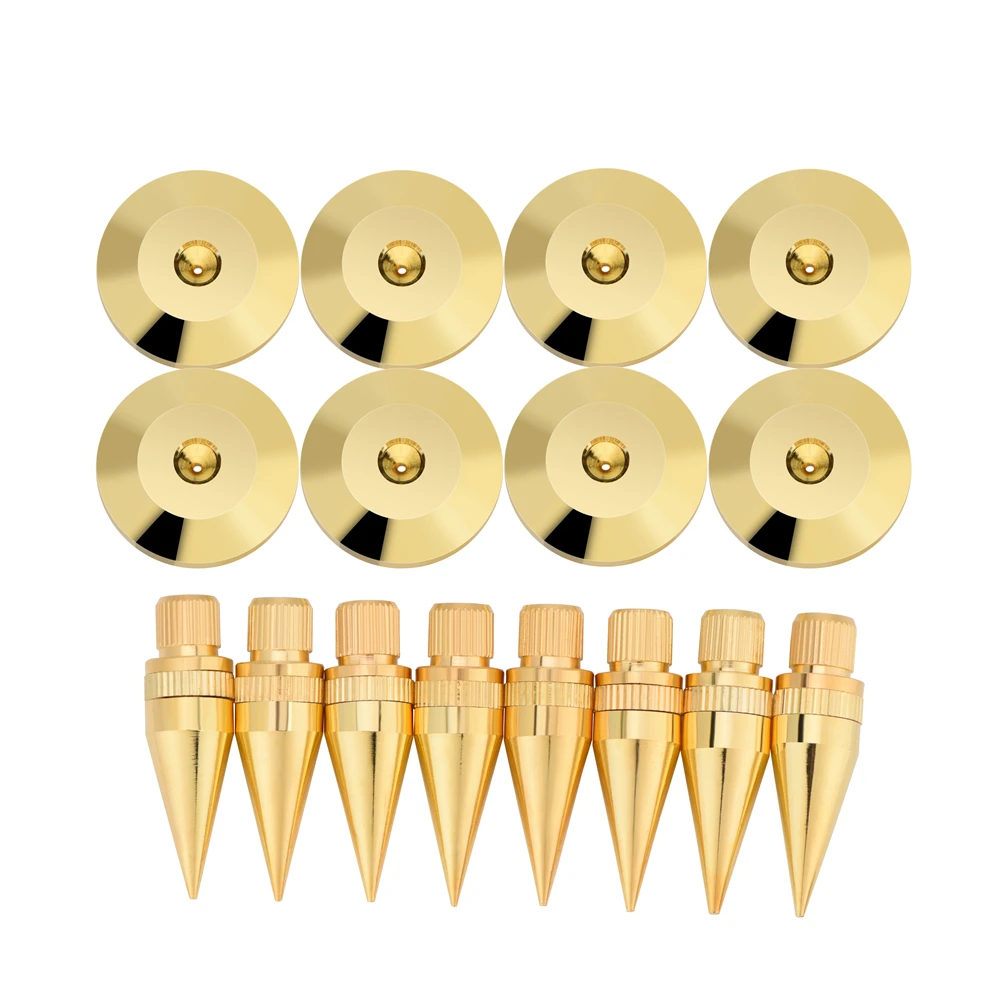 

8 Pairs 6 x 36MM Copper Speaker Spike Isolation Stand + Base Pad Feet Mat