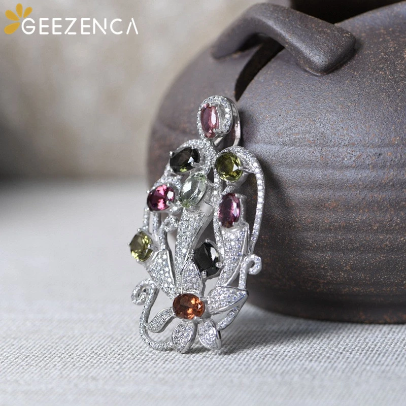 

Женский кулон из серебра 925 пробы, с натуральным турмалином