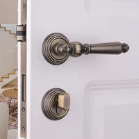 Home European Door Handle Lock Interior Silent Security Door Lock Bedroom Zinc Alloy Mute Lockset Furniture Hardware Supplies