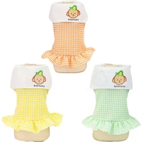bubble plaid dog clothes cat dress summer sexy boat neck tutu skirt animal prom dresses for small dog chihuahua pet dog wearing