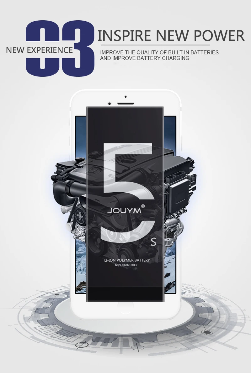 

JOUYM Original Capacity Phone Battery for iPhone 7 8 6 6S Plus SE 5 5S 7P 8P X XR XS Max Bateria Replacement Batterie