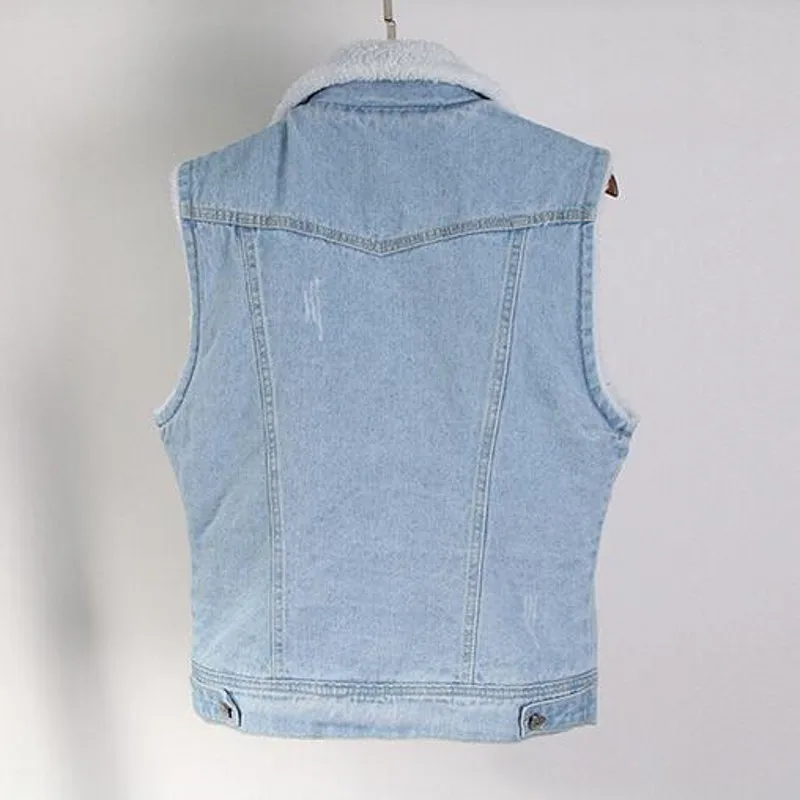 Корейские осенне-зимние женские толстые жилеты без рукавов с подкладкой из