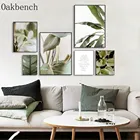 Холщовые постеры с изображением листьев растений, зеленые настенные картины, скандинавские художественные принты, цитаты, настенные картины, украшение для гостиной в скандинавском стиле