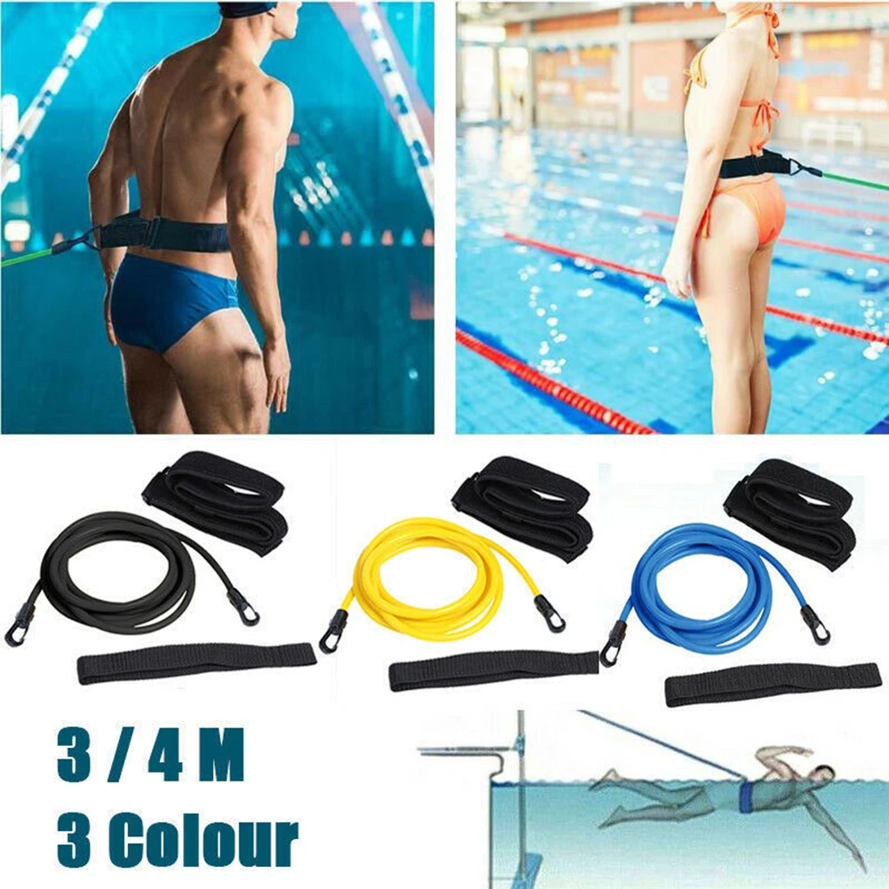 Swim Training Belts Resistance Elastic Belt Leash Swimming Tether Stationary Harness Bungee Cords Bands | Спорт и развлечения