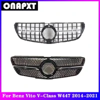 car for mercedes benz vito v class w447 v250 v260 bumper front grill middle grille diamond gt center vertical bar 2015 2021
