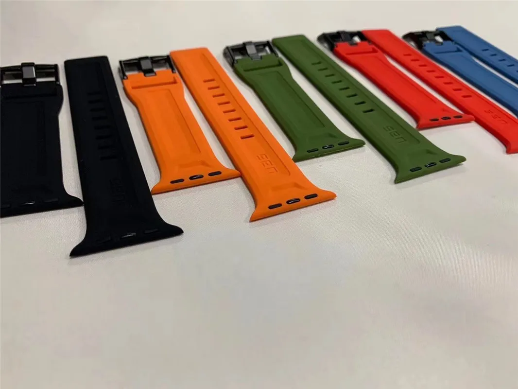 

Fashion brand watchband for apple watch band 6 se 5 4 40mm 44mm silicone sports bracelet for iwatch 3 38mm 42mm solo strap