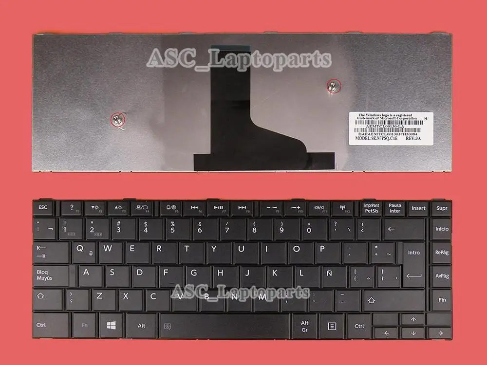 Новая клавиатура с испанской раскладкой для ноутбука Toshiba Satellite C40 Новая клавиатура с испанской раскладкой для ноутбука Toshiba Satellite C40