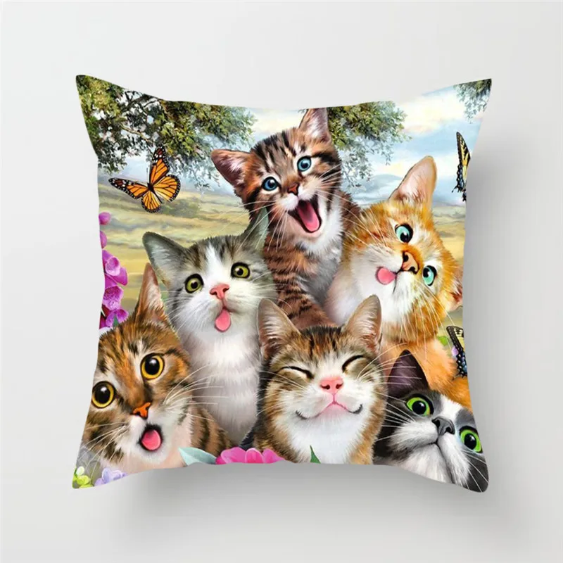 PC05220 Fuwatacchi милый чехол для подушки с кошкой кошка и подушка с бабочкой чехол для дивана домашний стул Животные декоративные подушки 45*45 см - Цвет: PC05220