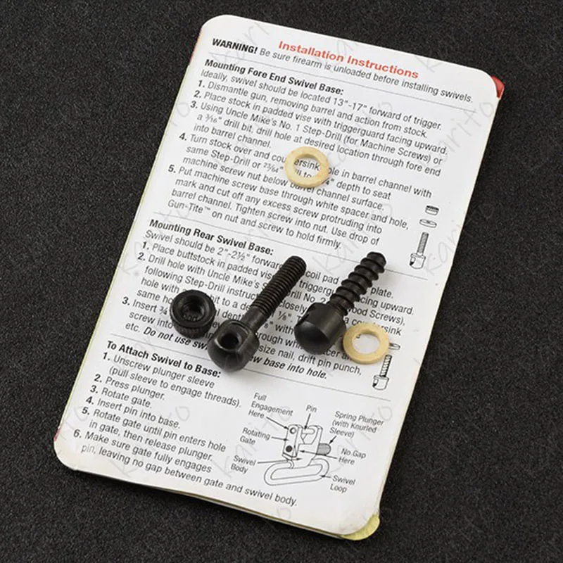 All Steel Gun Sling Swivels Wood Screw 7/8\" Machine with Most Bolt Action Rifles Adapter 2500-0 M9254 | Спорт и развлечения