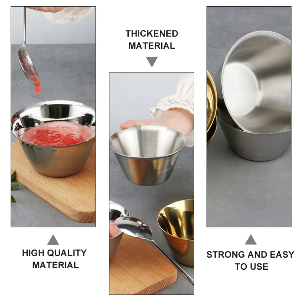

1Pc Stainless Steel Sauce Cups Multi-purpose Sauce Dishes Stackable Sauce Bowl