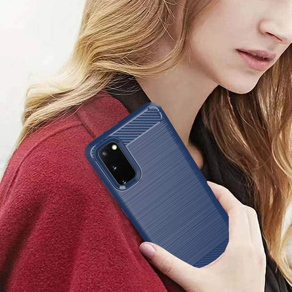 

Carbon Fiber Brushed Texture Case For Samsung S21 FE S20 FE 5G S20 Fan Edition S20 Lite S20 Plus S20 Ultra A32 A82 Phone Cases