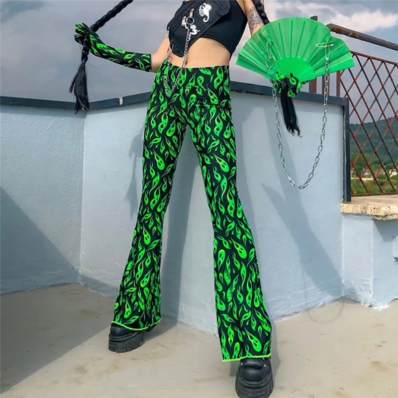 

2019 New Green Print Women Baggy Harem Pants Boho Hippie Wide Leg Gypsy Palazzo Casual Plus Size Floral Trousers