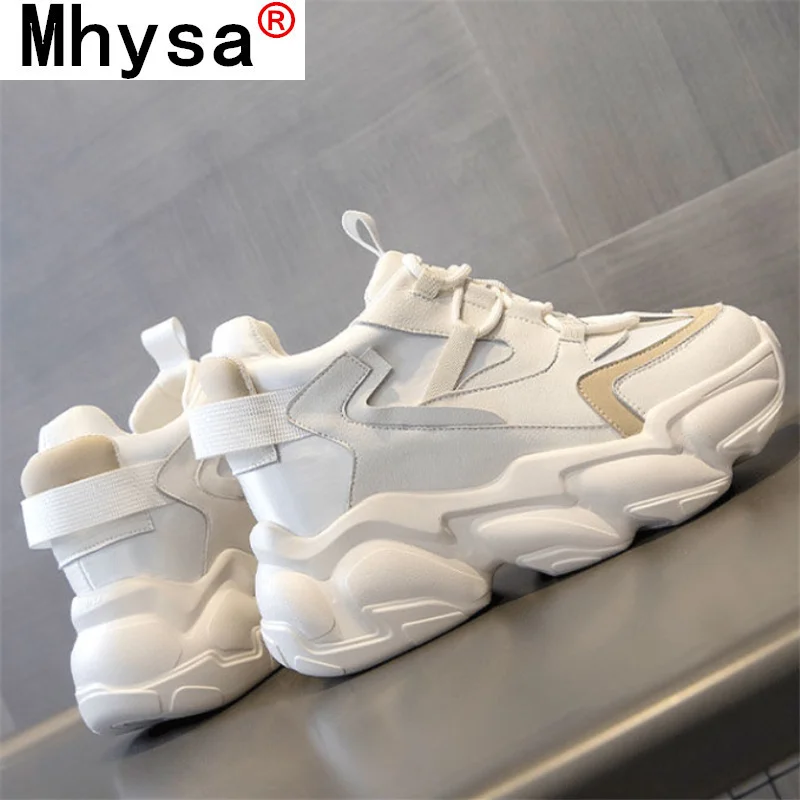 

2021 Spring New Women's Vulcanized Shoes Comfortable Platform Sneakers Color Matching Increased Round Head Women Casual Shoes