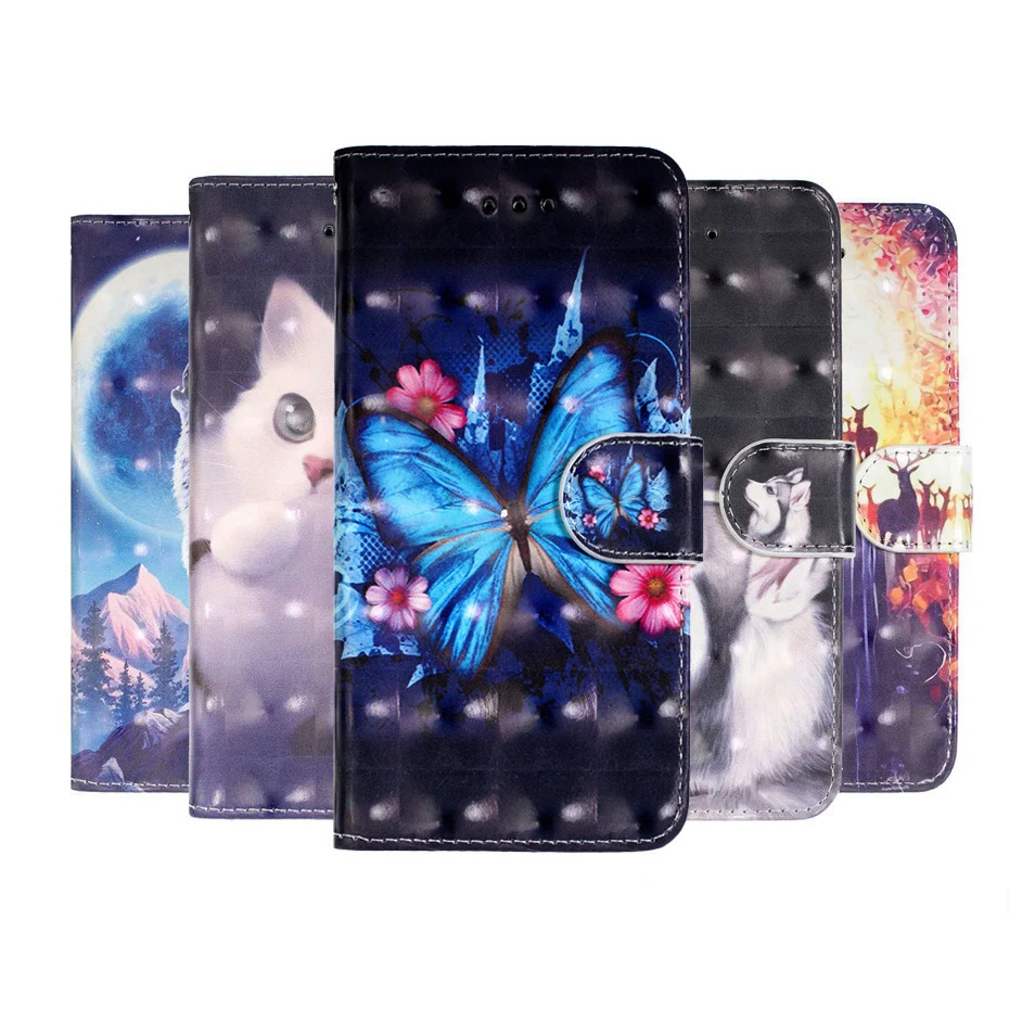 Мягкий чехол кошелек из ТПУ с объемным рисунком для Samsung Note 10 PLUS note pro откидные