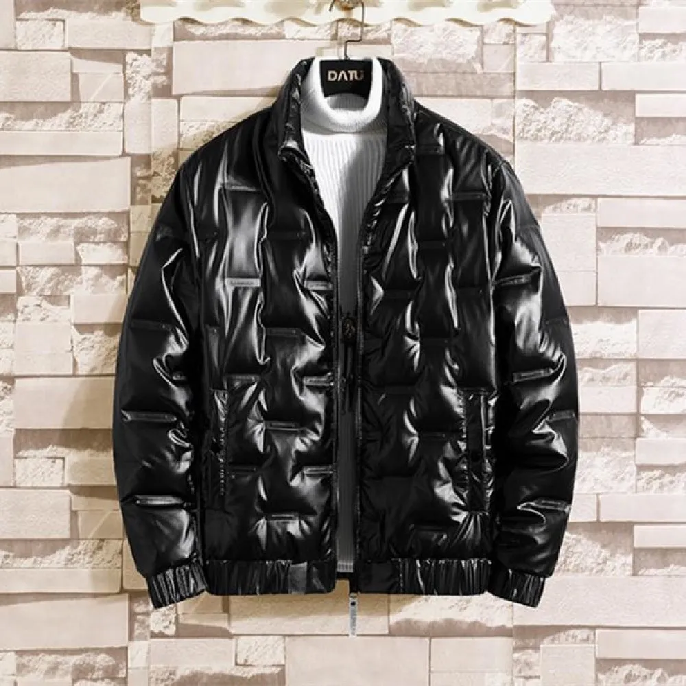 

Waterproof glossy down jacket new Winter 2020 Korean version trend coat white duck down casual men simple fashion down jacket