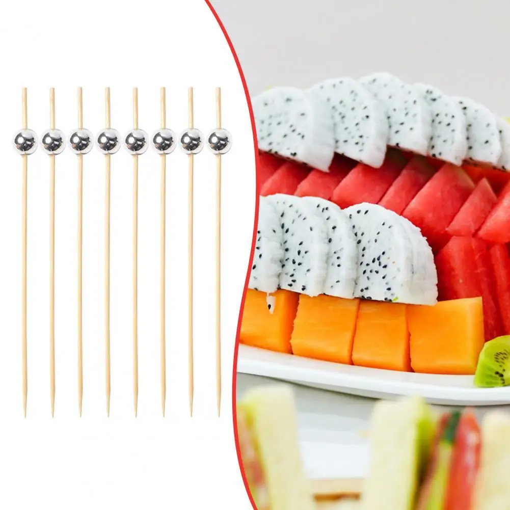 

100Pcs/Bag Creative Disposable Barbecue Bamboo Skewers Portable Fruit Salad Cake Picks Sticks Bar Cocktail Decor Toothpicks