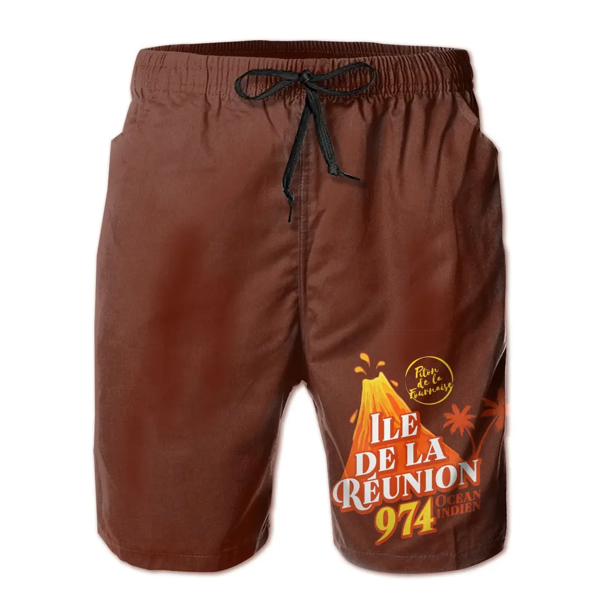 

R248 running Run Island Fournaise Short Breathable Quick Dry Funny Novelty Hawaii Pants