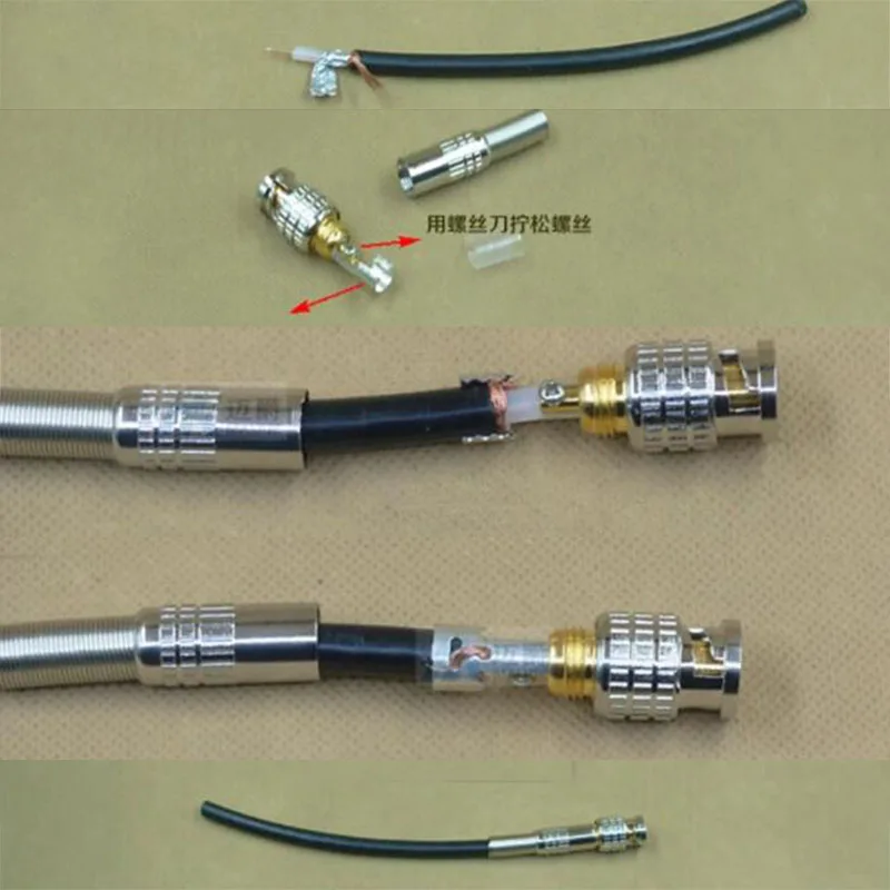 2/10 шт. BNC Штекерный разъем коаксиальный RG59 Twist Spring адаптер Twist-on male CCTV аксессуары