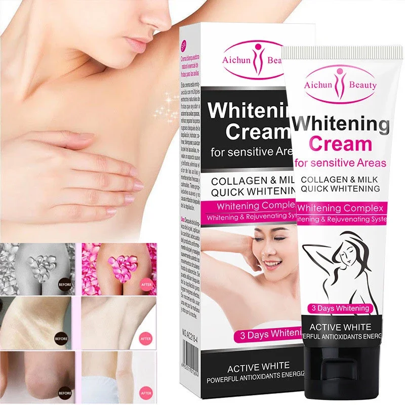 

50PCS Aichun 3 Days Whitening Cream Armpit Private Parts Body Lotion Elbow Knee Legs Thigh Dark Skin Lighten Dull Brighten 50G