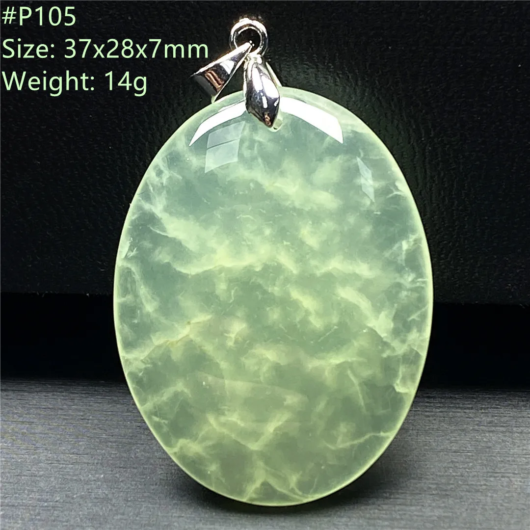 Top Natural Green Prehnite Pendant Jewelry For Women Lady Man Healing Love Gift Crystal Beads Reiki Gemstone Silver Stone AAAAA | Украшения