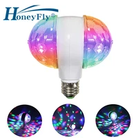 honeyfly auto rotating magic lamp rgb two head 220v 6w e27 colorful stage bulb disco light indoor dj party decoration