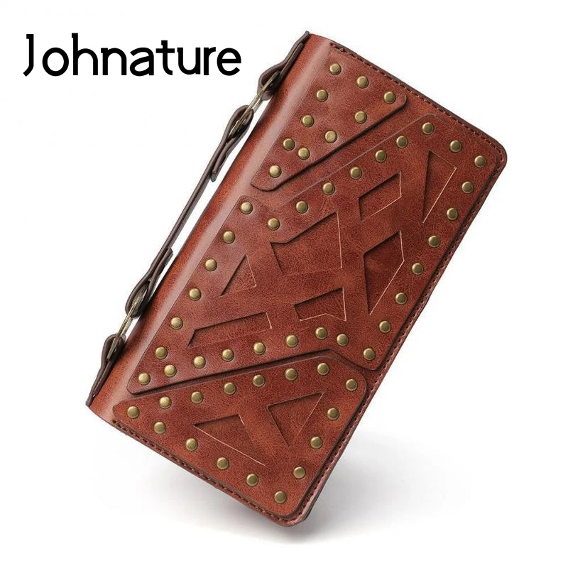 Johnature стимпанк бумажник держатель для карт унисекс 2021 новый длинный большой