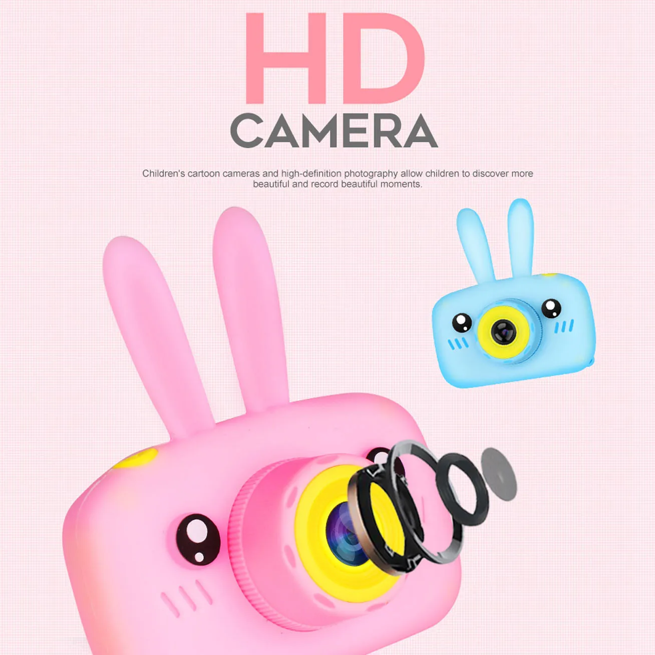 Детская перезаряжаемая игрушка для детей цифровая камера s с кроликом чехол