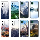 Черный чехол из ТПУ для Huawei P30 Lite P30 Pro P40, чехол для Huawei P40 LITE E P Smart 2020, чехол с изображением гор, леса, облаков