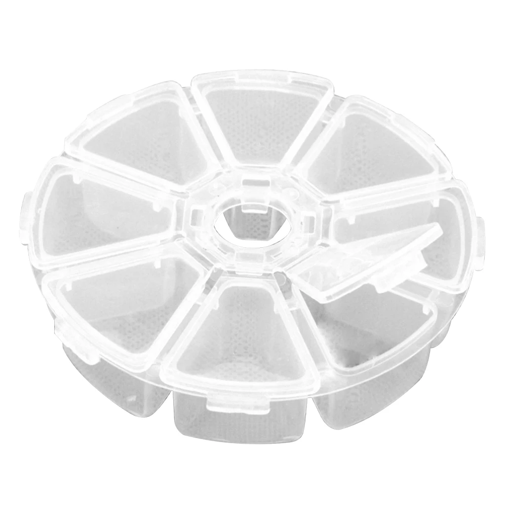 

8 Grid Round Slot Organize Box Case Craft Storage Drug Beads Pills Objects Organizer Portable Plastic Organizer For Jewelry Box