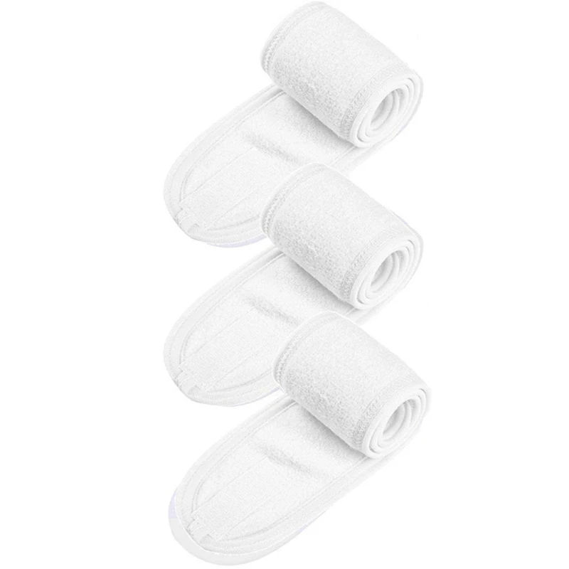

3Pcs Facial Spa Headband Kit Makeup Shower Bath Wrap Sport Headbands Adjustable LX9E