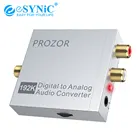 ESYNiC 192 кГц DAC Аудио конвертер Цифровой коаксиальный Toslink в аналоговый LR RCA 3,5 мм аудио адаптер конвертер с регулятором громкости