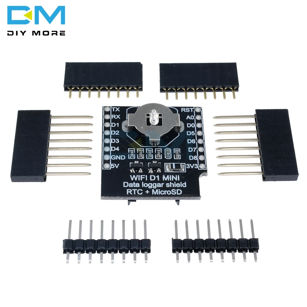 Щит регистратора данных в реальном времени для Micro SD WeMos WIFI D1 Mini Board + RTC DS1307 Clock Arduino