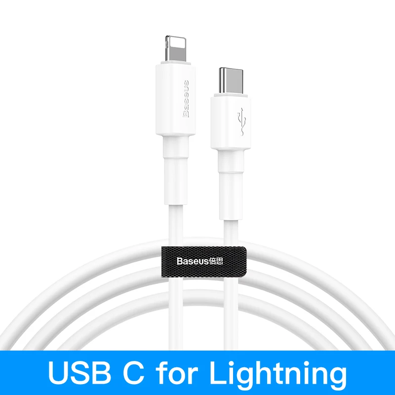 USB C for Lightning Baseus usb type-C кабель для samsung iPhone XR Xs Max USB кабель 3A Быстрая зарядка type C кабель для зарядного устройства Micro USB кабель для передачи данных - Цвет: USB C for Lightning