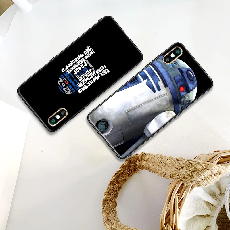 Мультфильм робот r2d2 Мягкий чехол из ТПУ для Apple iPhone X XR XS MAX 5 5S 5C SE 6 S 7 8 Plus ipod touch