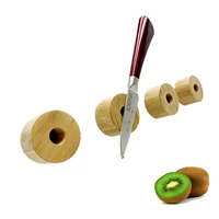 wood strong magnetic knife holder round small home bar scissors gadget storage rack magnet knives block wall mounted knife stand