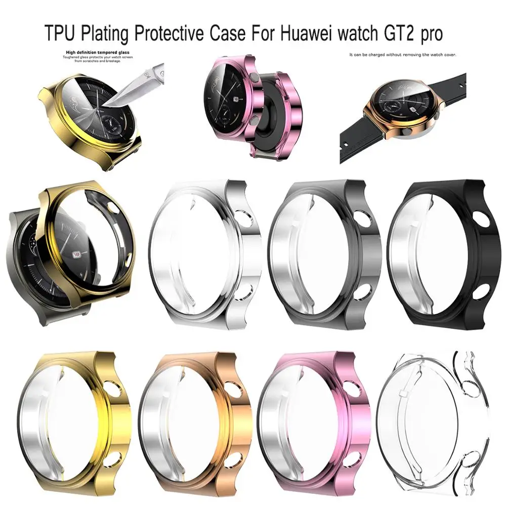 

Screen Frame Shell Cover For Huawei watch GT2 pro Smart Watch Shell Full TPU Plating Protective Case For Huawei watch GT2 pro