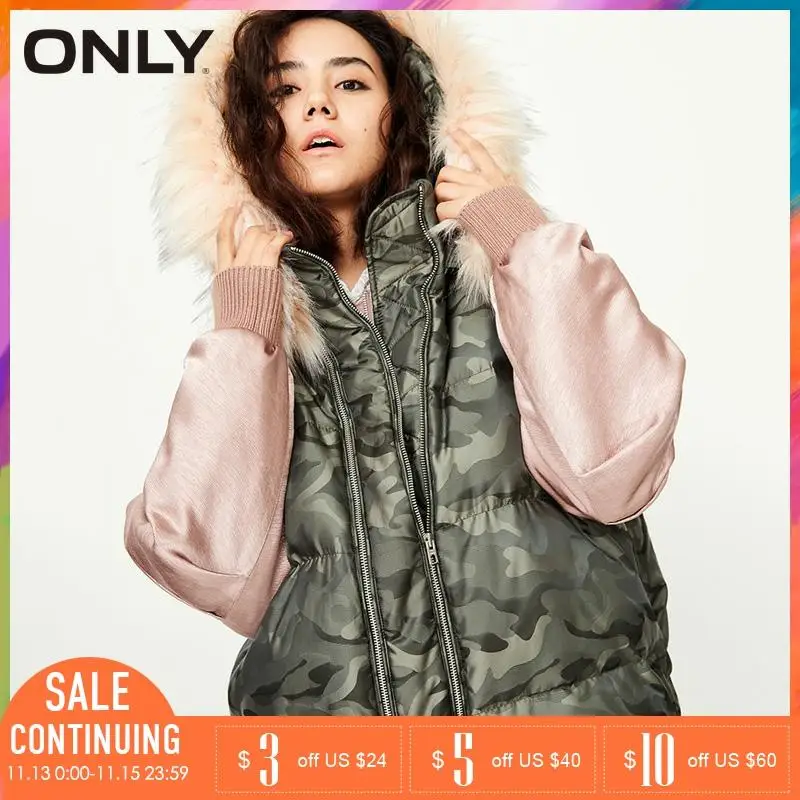 Только Фирменная новинка осень белый утиный пух с капюшоном на молнии без рукава