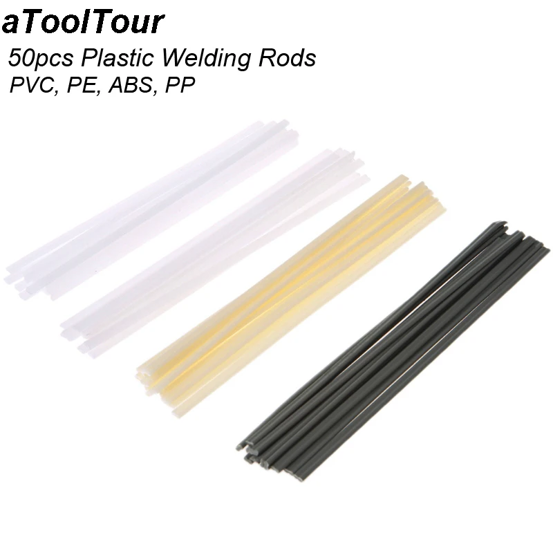 

50Pcs Plastic Welding Rods ABS PP PVC PE Plastic Electrodes for Car Bumper Repair Welder Sticks Kit Hand Tools for Hot Air Gun