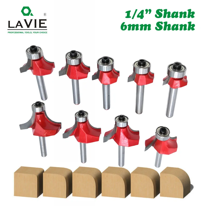 LAVIE 1pc 6mm 1/4 Shank Small Corner Round Router Bit for Wood Edging Woodworking Mill Classical Cutter Bit for Wood MC01035