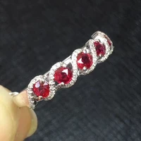 Natural Ruby  ring 18k gold match Natural South Africa Diamond rings 1ct Specifications 2.5*2.5mm passable adjust ring