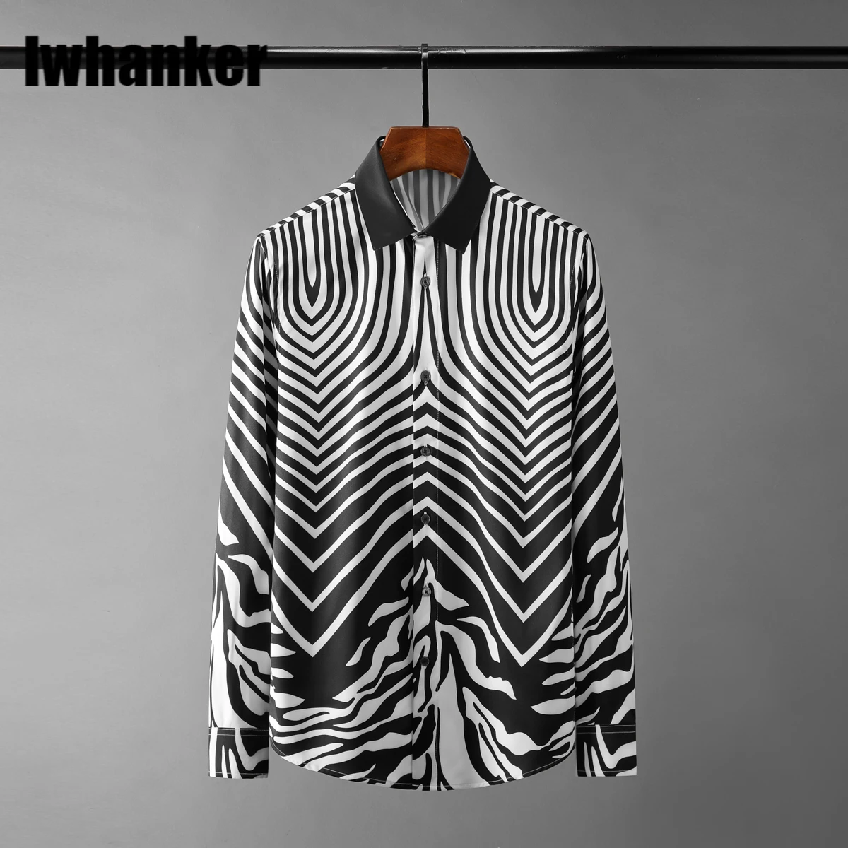 

Новые хлопковые мужские футболки роскошные шелковые ткани с длинным рукавом на каждый день, мужские нарядные рубашки Мода Slim fit Печатных ве...