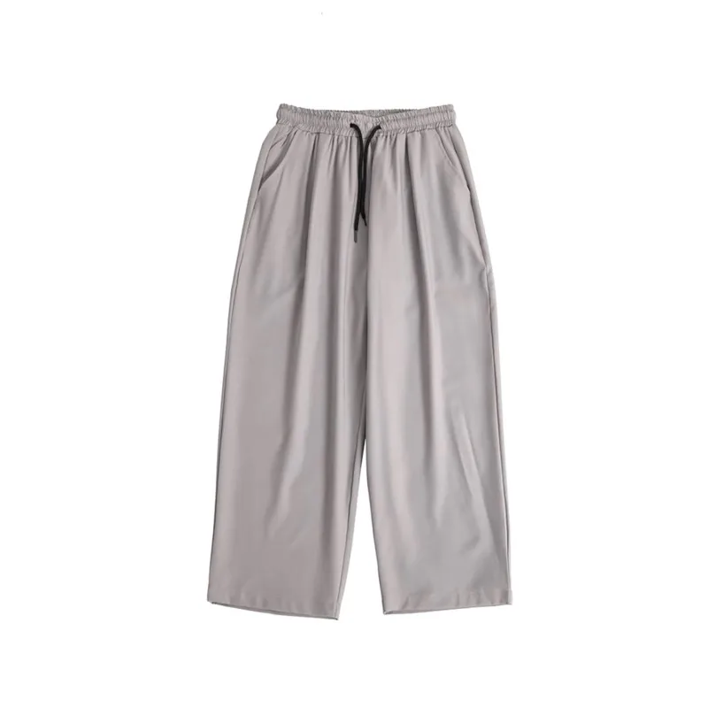 

Autumn Casual Pants Men's Fashion Solid Color Drawstring Straight Leg Pants Men Streetwear Wild Loose Hip Hop Trousers Mens