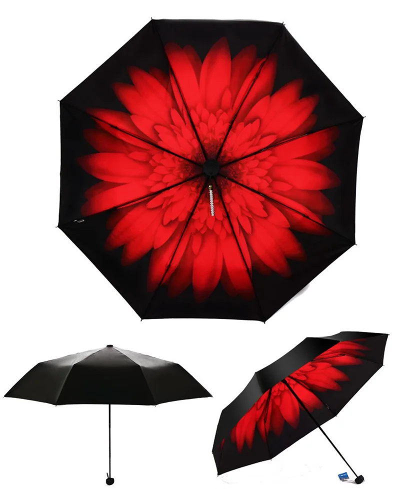 

Flower Umbrella For Women Folding Girl Fashion Brand Portable Rain Sun UV Protection Paraguas Sale Windproof Female Parasol