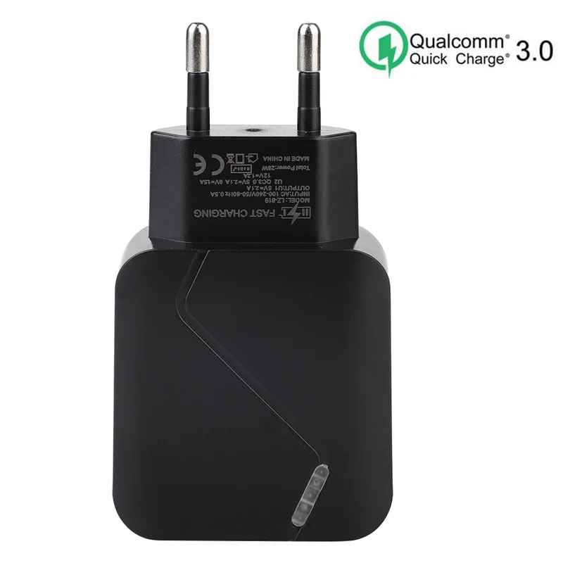 Quick Charge 3.0 18W LED Light Dual USB Charger 5V 2.1A Wall Adapter Mobile Phone Micro Data Charging For iPhone iPad Samsung | Мобильные