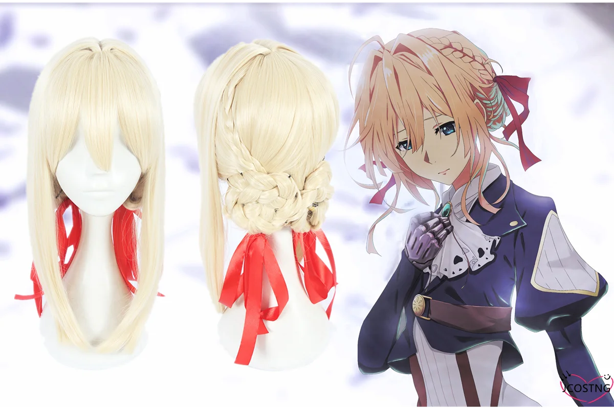 Парик для косплея из аниме термостойкие синтетические светлые волосы