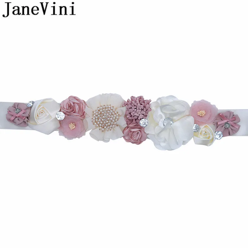 Винтажный Розовый свадебный пояс jaevini с кристаллами цветы жемчуг ювелирный