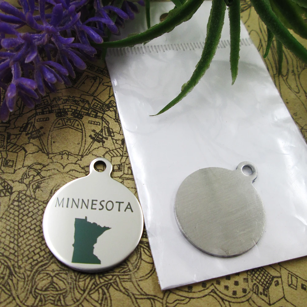 

10pcs--"Minnesota map"stainless steel charms 5 styles for choosing DIY Charms for necklace bracelets