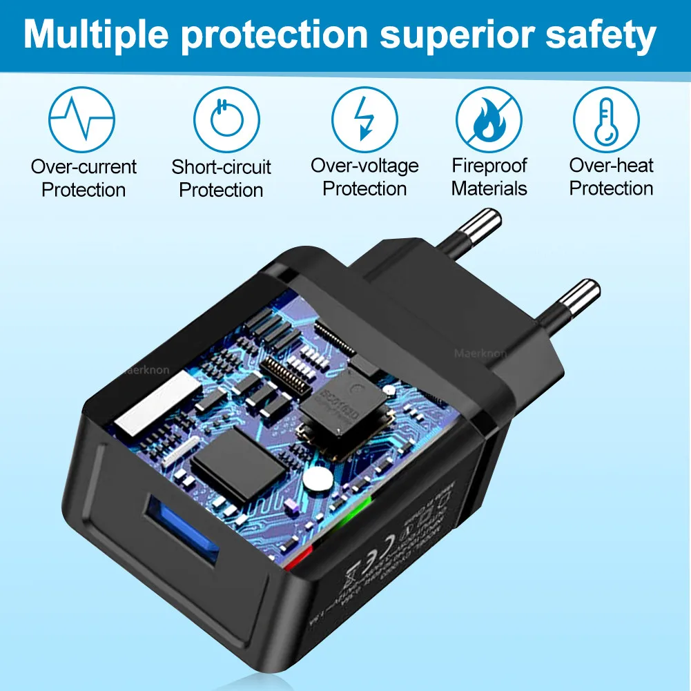 Быстрая зарядка 3 0 зарядное устройство USB 18 Вт QC 4 быстрая портативное Мобильный