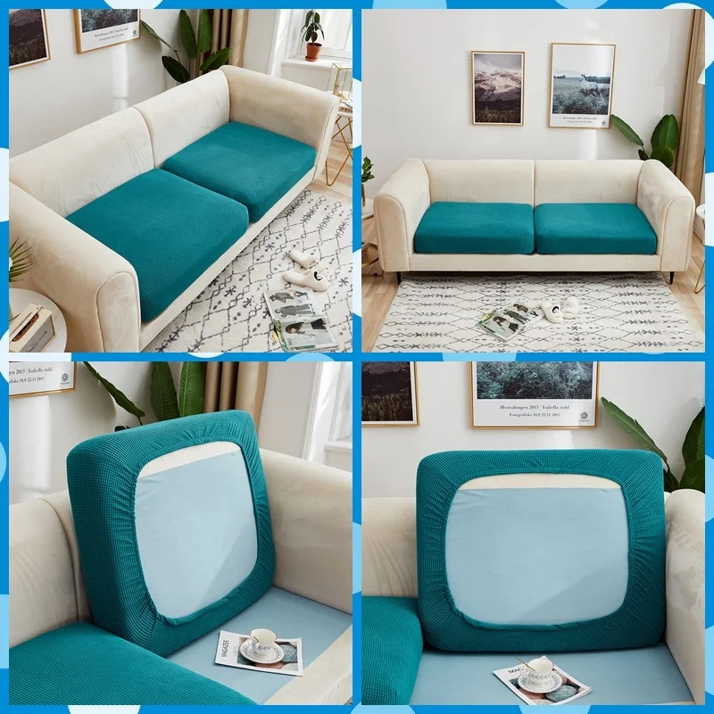 

Furniture Protector Jacquard Sofa Seat Cushion Cover Chair Cover Pets Elastic Polar Fleece Spandex Washable Removable Slipcover