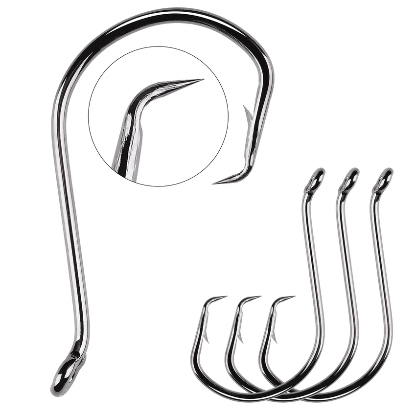 Рыболовный крючок 100 шт. рыболовные крючки черные в виде осьминога большой размер